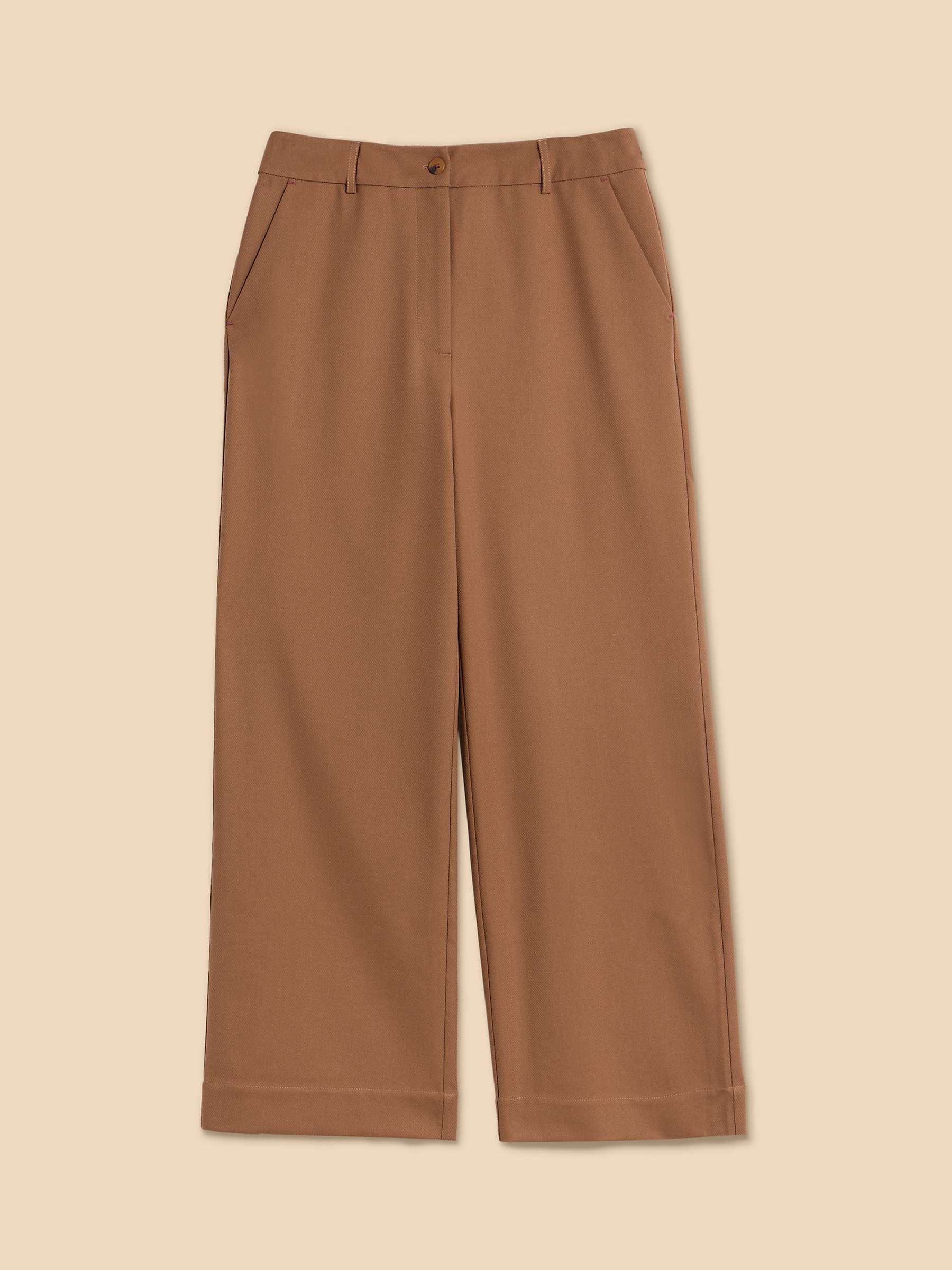 Buy White Stuff Tailored Wide Leg Trousers, Mid Tan Online at johnlewis.com