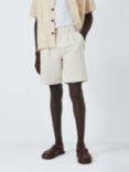 John Lewis Cotton & Linen Blend Pleat Shorts, Natural