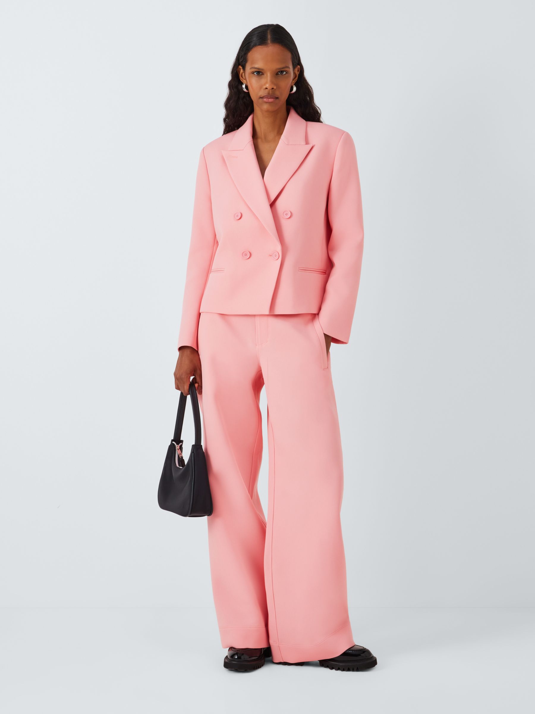 Buy Equipment Ori Double Breasted Cropped Boxy Jacket, Flamingo Pink Online at johnlewis.com