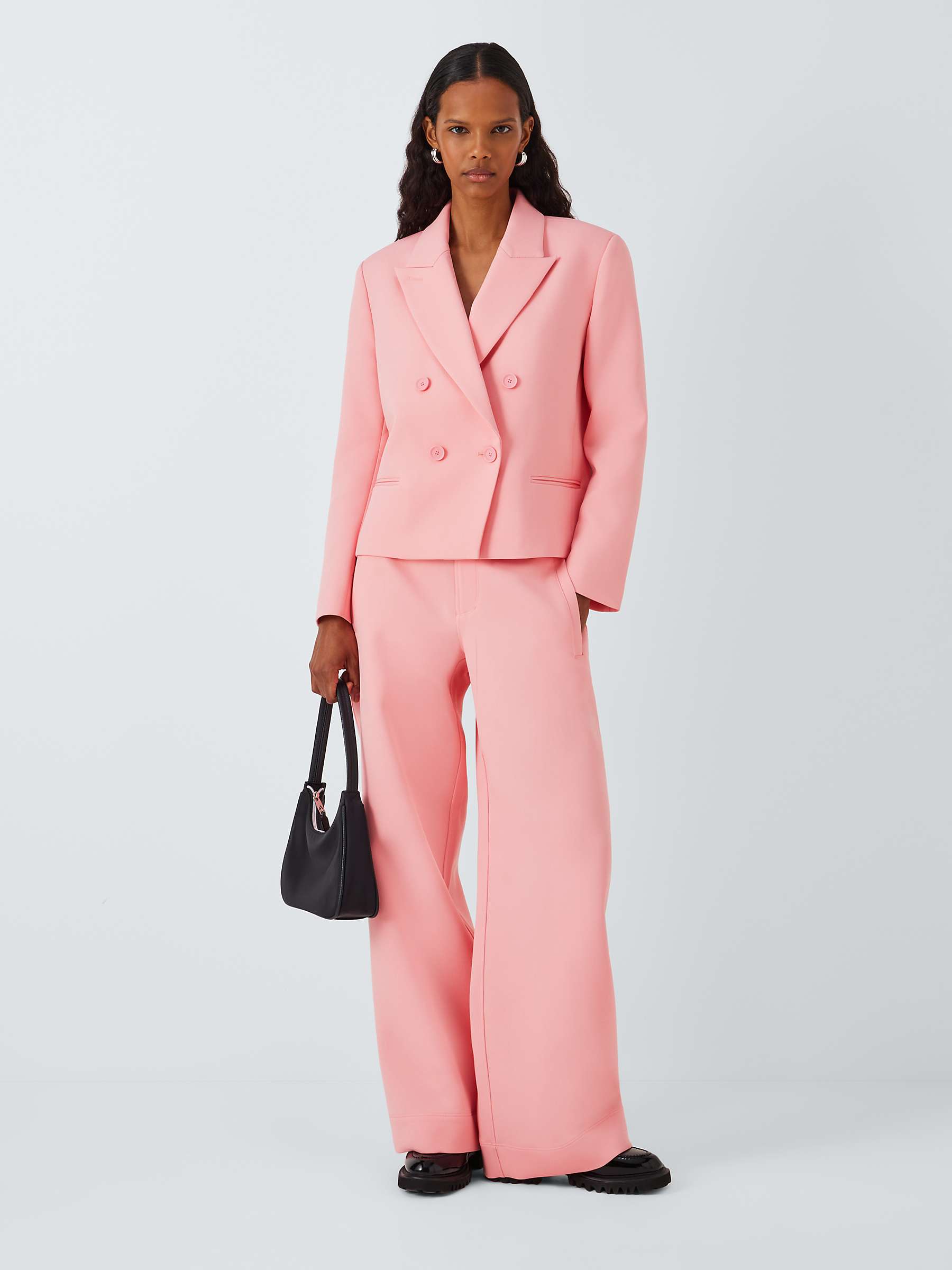 Buy Equipment Ori Double Breasted Cropped Boxy Jacket, Flamingo Pink Online at johnlewis.com