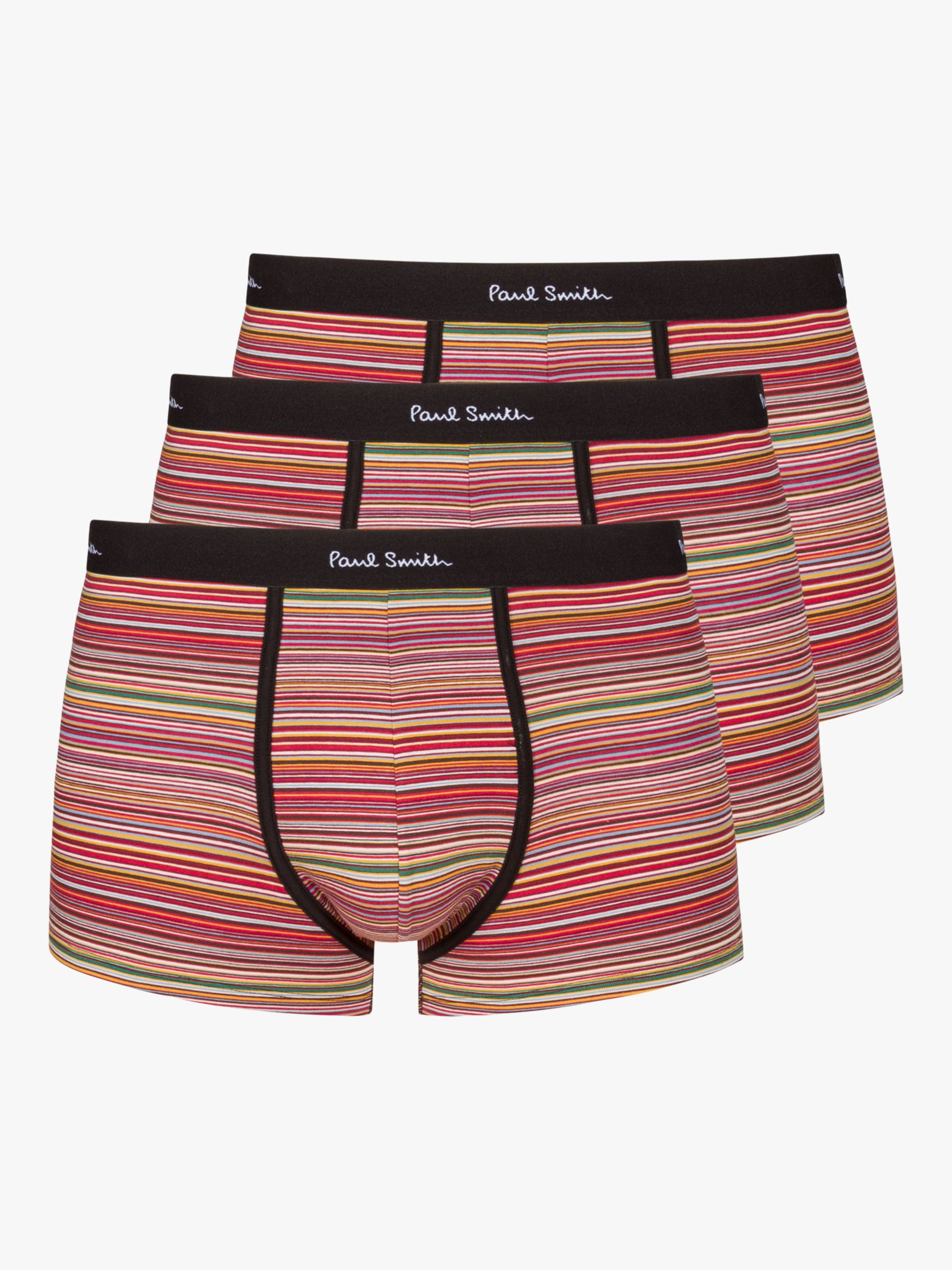 Paul Smith Organic Cotton Stripe Boxers, Pack of 3, Red/Multi, L