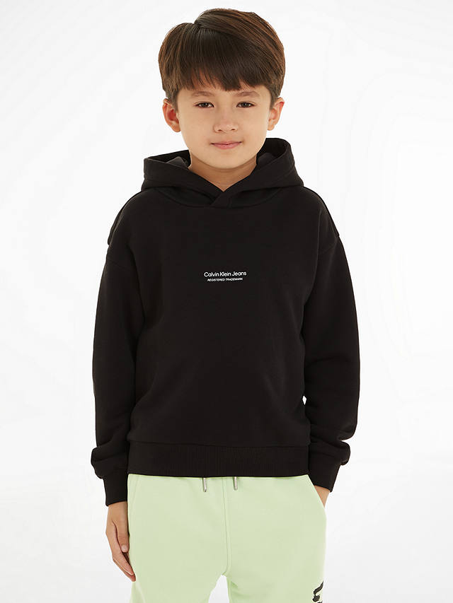 Calvin Klein Kids' Terry Logo Hoodie, Ck Black