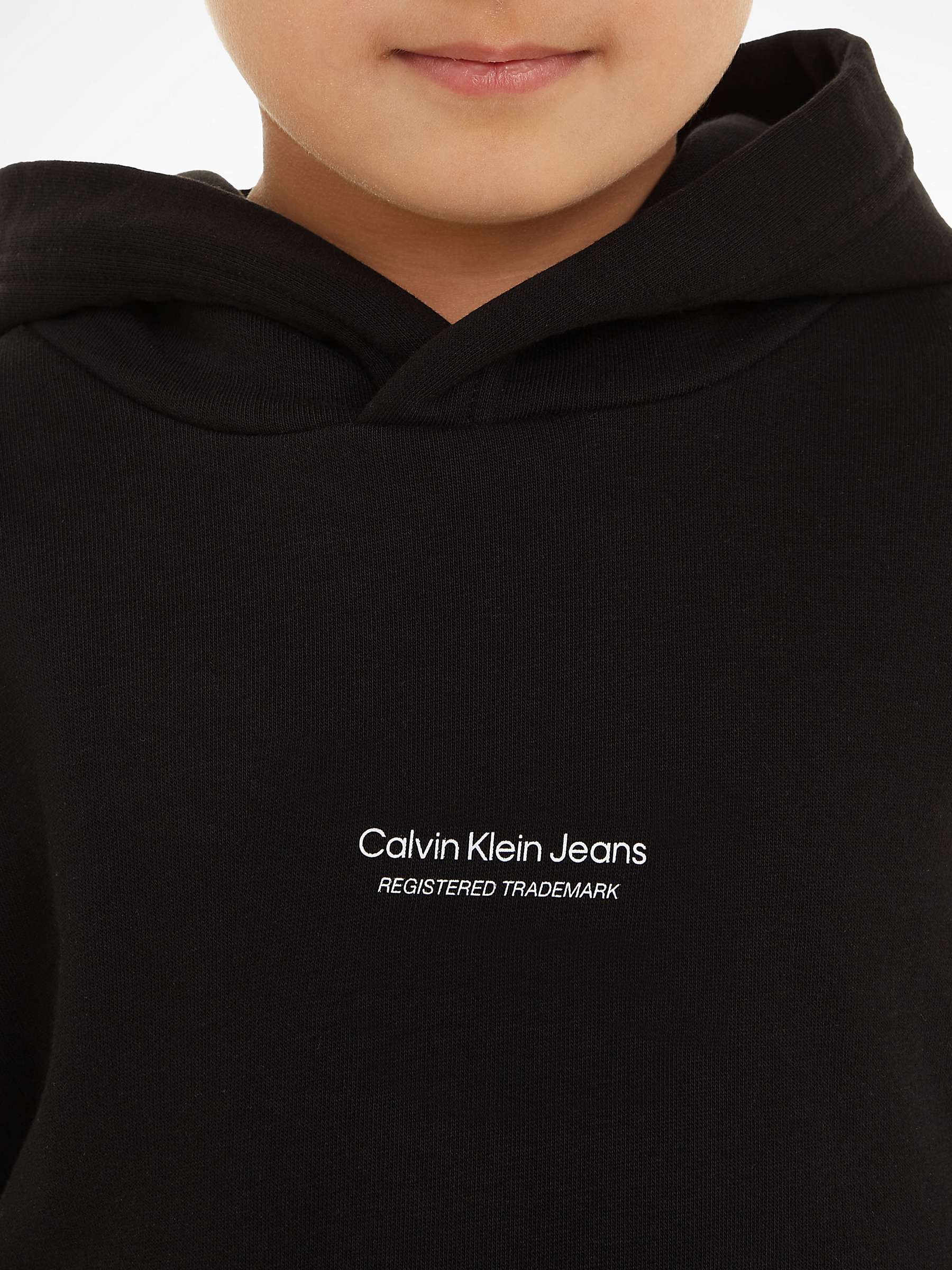 Buy Calvin Klein Kids' Terry Logo Hoodie, Ck Black Online at johnlewis.com