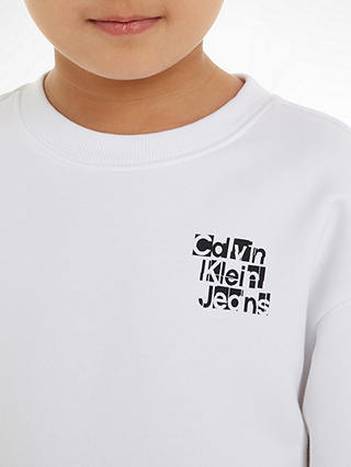 Calvin Klein Kids' Grid Logo Sweatshirt, White