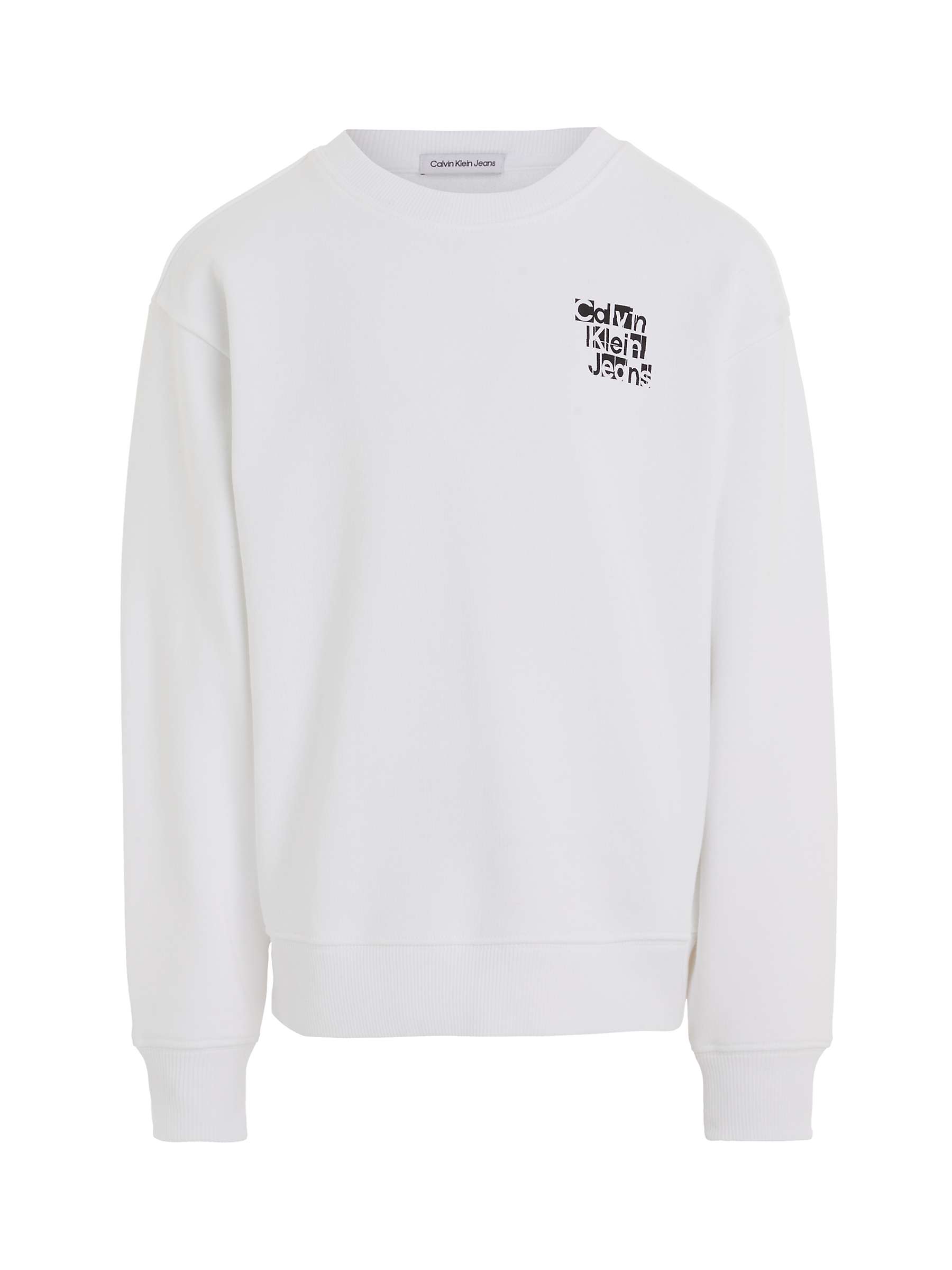 Buy Calvin Klein Kids' Grid Logo Sweatshirt, White Online at johnlewis.com