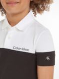 Calvin Klein Kids' Pique Block Polo Shirt, Ck Black
