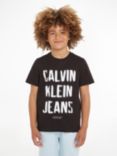 Calvin Klein Kids' Pixel Logo T-Shirt, Ck Black, Ck Black