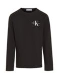 Calvin Klein Kids' Monogram Long Sleeve T-Shirt, Ck Black