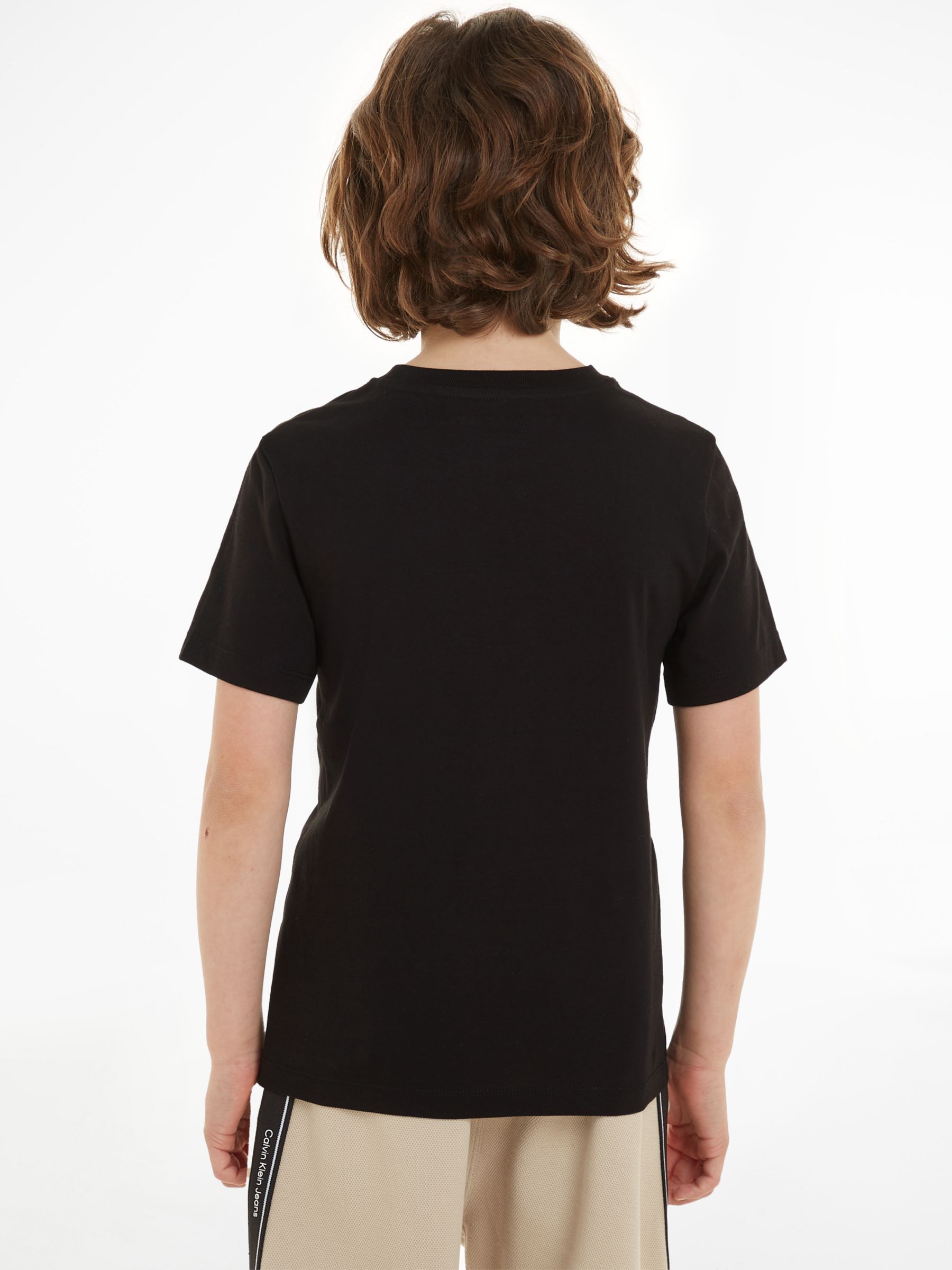 Calvin Klein Kids\' Cotton Monogram & Keepsake 2, Partners Black Lewis Short Pack John of Sleeve at T-Shirts, Blue/Ck