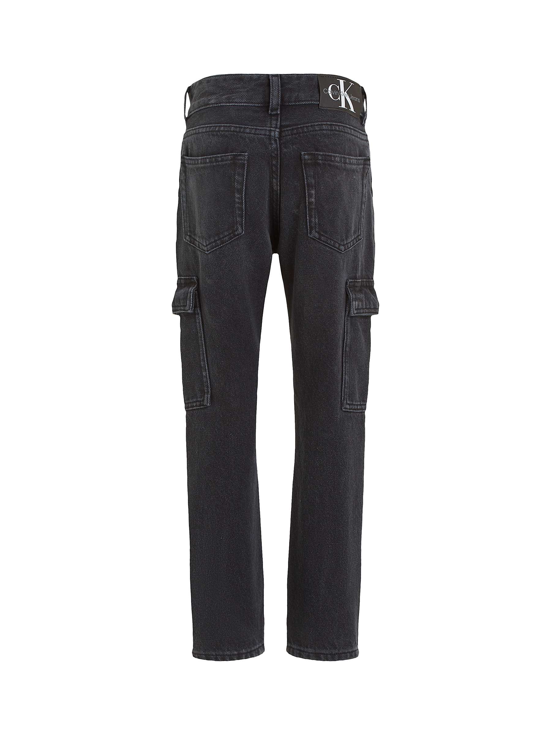 Buy Calvin Klein Kids' Cargo Jeans, Soft Black Online at johnlewis.com