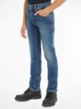 Calvin Klein Kids' Optic Slim Fit Jeans, Dark Optic Blue