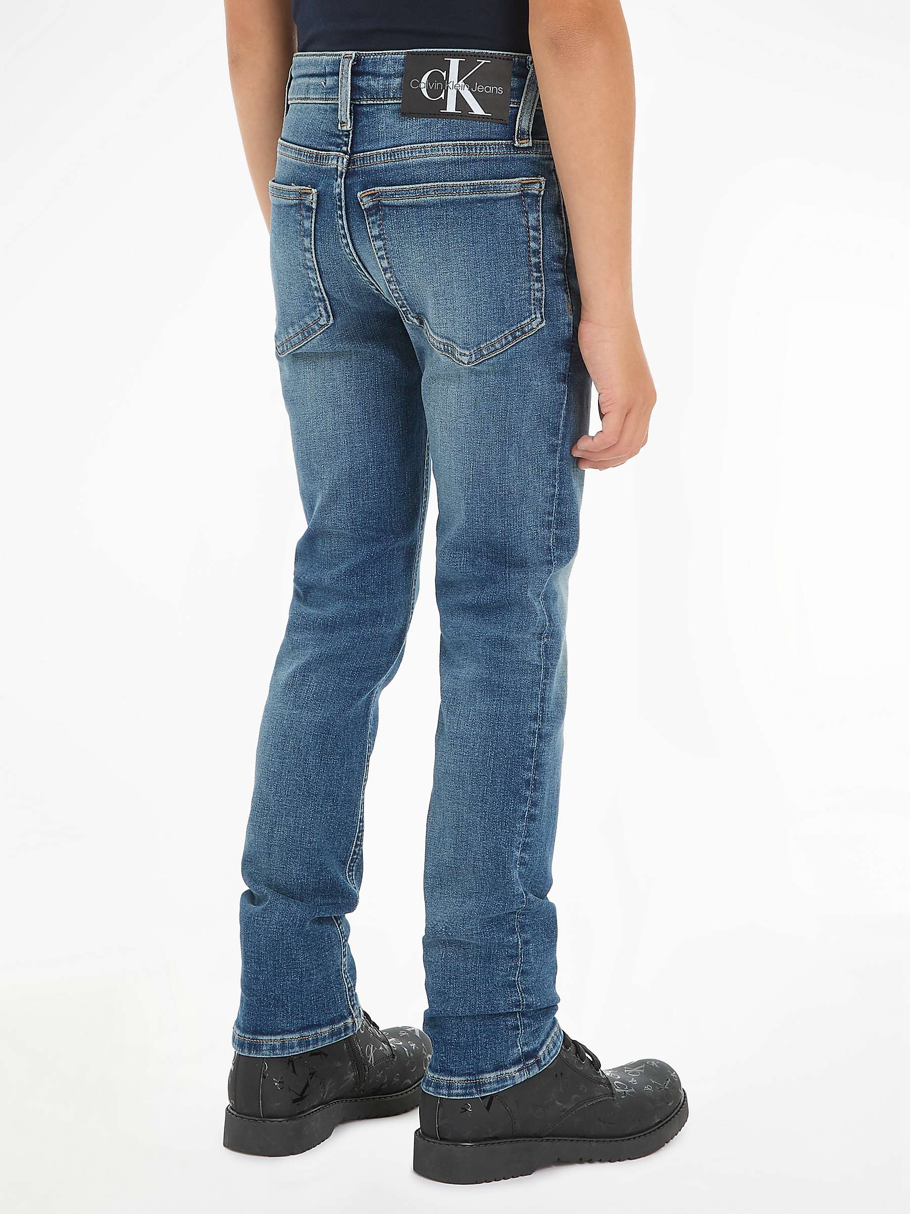 Buy Calvin Klein Kids' Optic Slim Fit Jeans, Dark Optic Blue Online at johnlewis.com