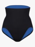 Davy J The Jones High Leg Bikini Bottoms, Black/Blue
