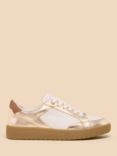 White Stuff Suede and Leather Trainers, Gold