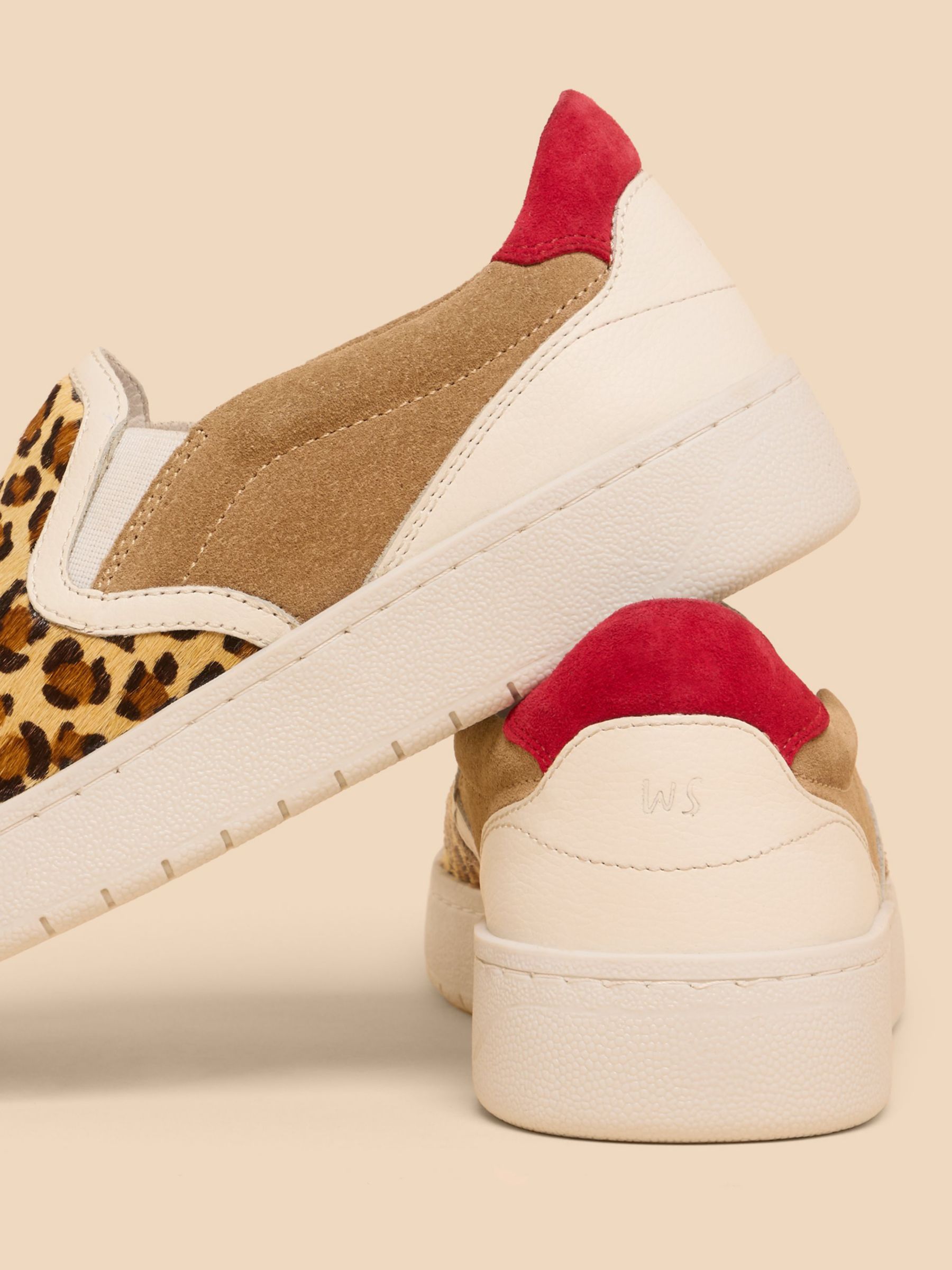 Buy White Stuff Leopard Print Slip On Leather Trainers, Multi Online at johnlewis.com