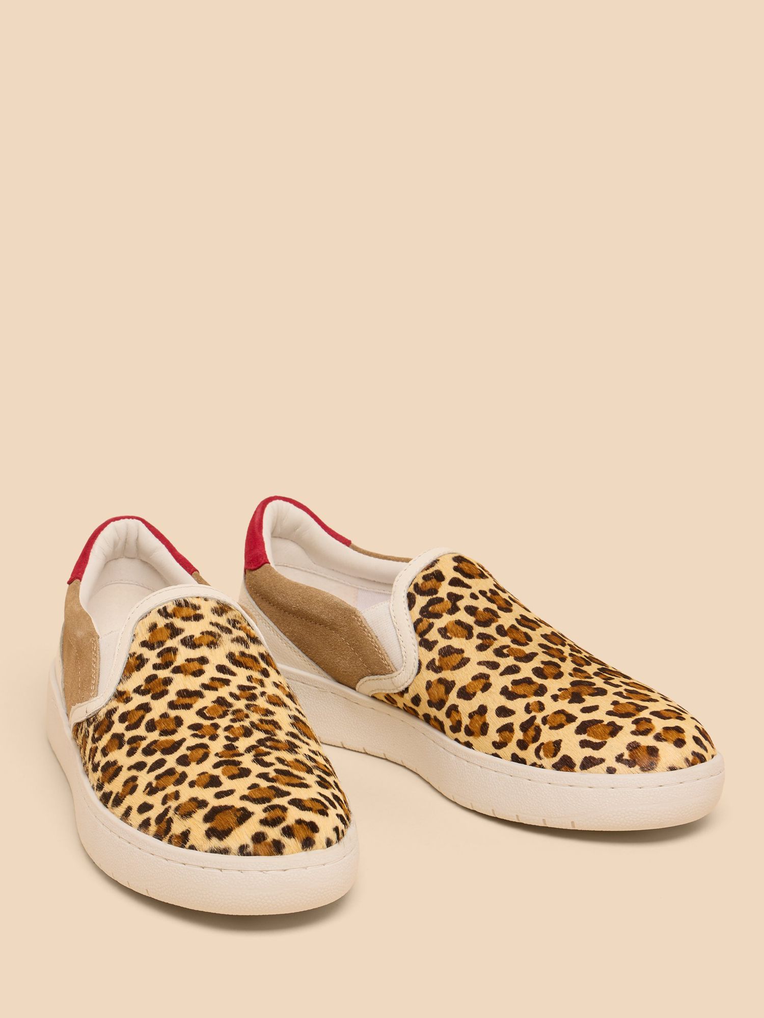 Buy White Stuff Leopard Print Slip On Leather Trainers, Multi Online at johnlewis.com