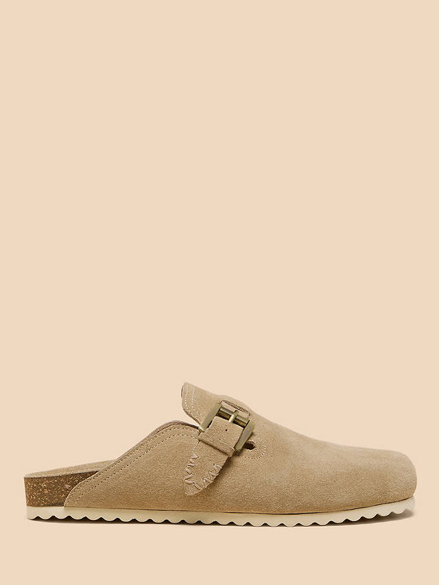 White Stuff Suede Slip On Mules, Natural