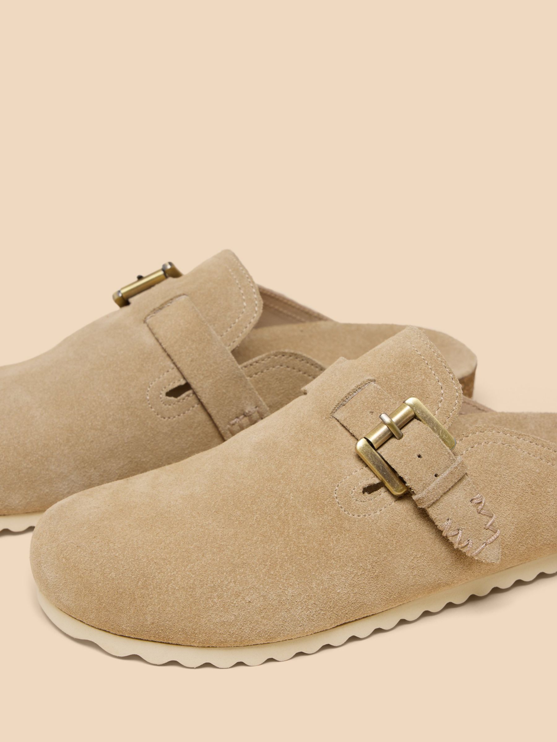 Buy White Stuff Suede Slip On Mules, Natural Online at johnlewis.com