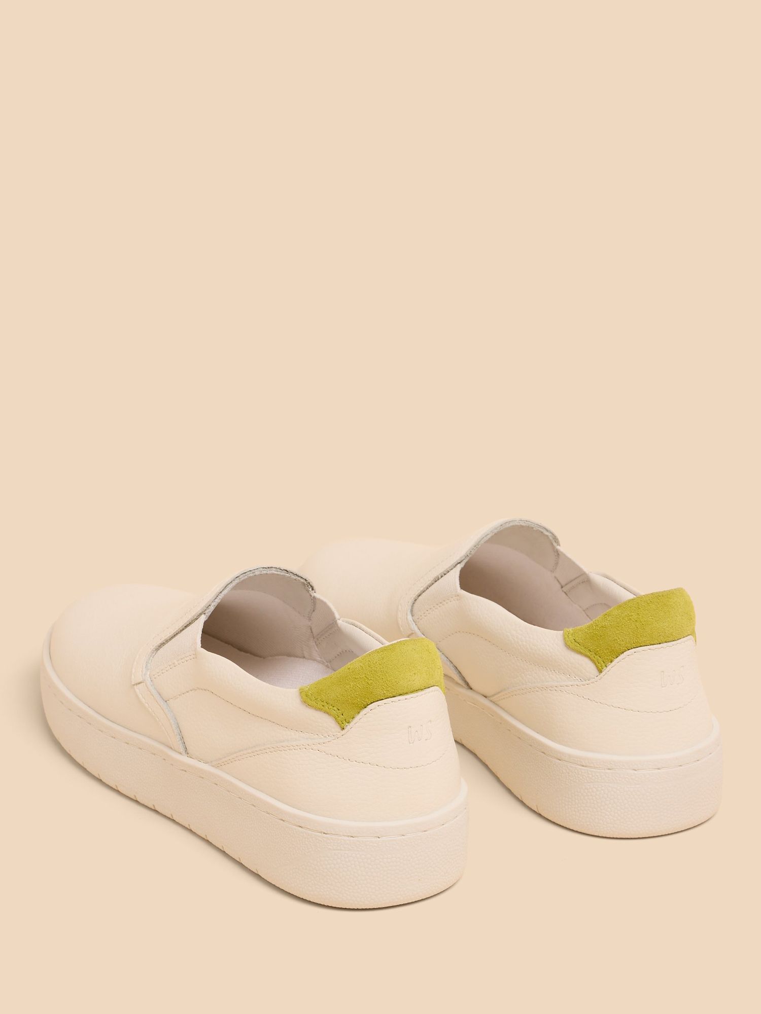 Buy White Stuff Leather Slip On Trainers, White Online at johnlewis.com