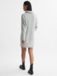 Reiss Sami Wool Blend Mini Jumper Dress, Soft Grey, Soft Grey