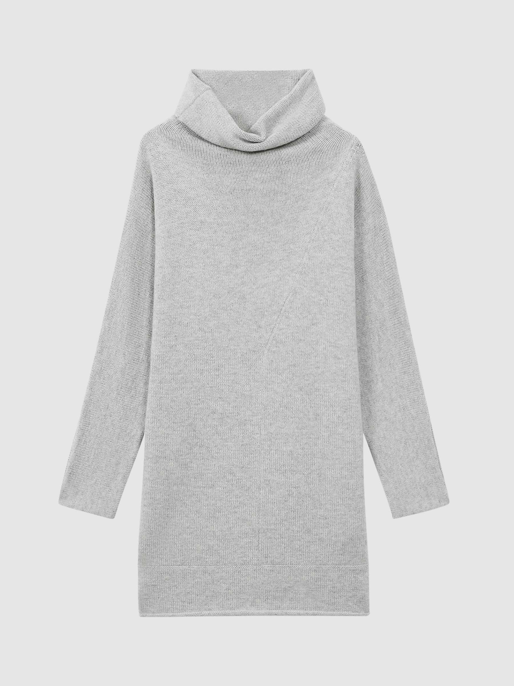 Buy Reiss Sami Wool Blend Mini Jumper Dress, Soft Grey Online at johnlewis.com