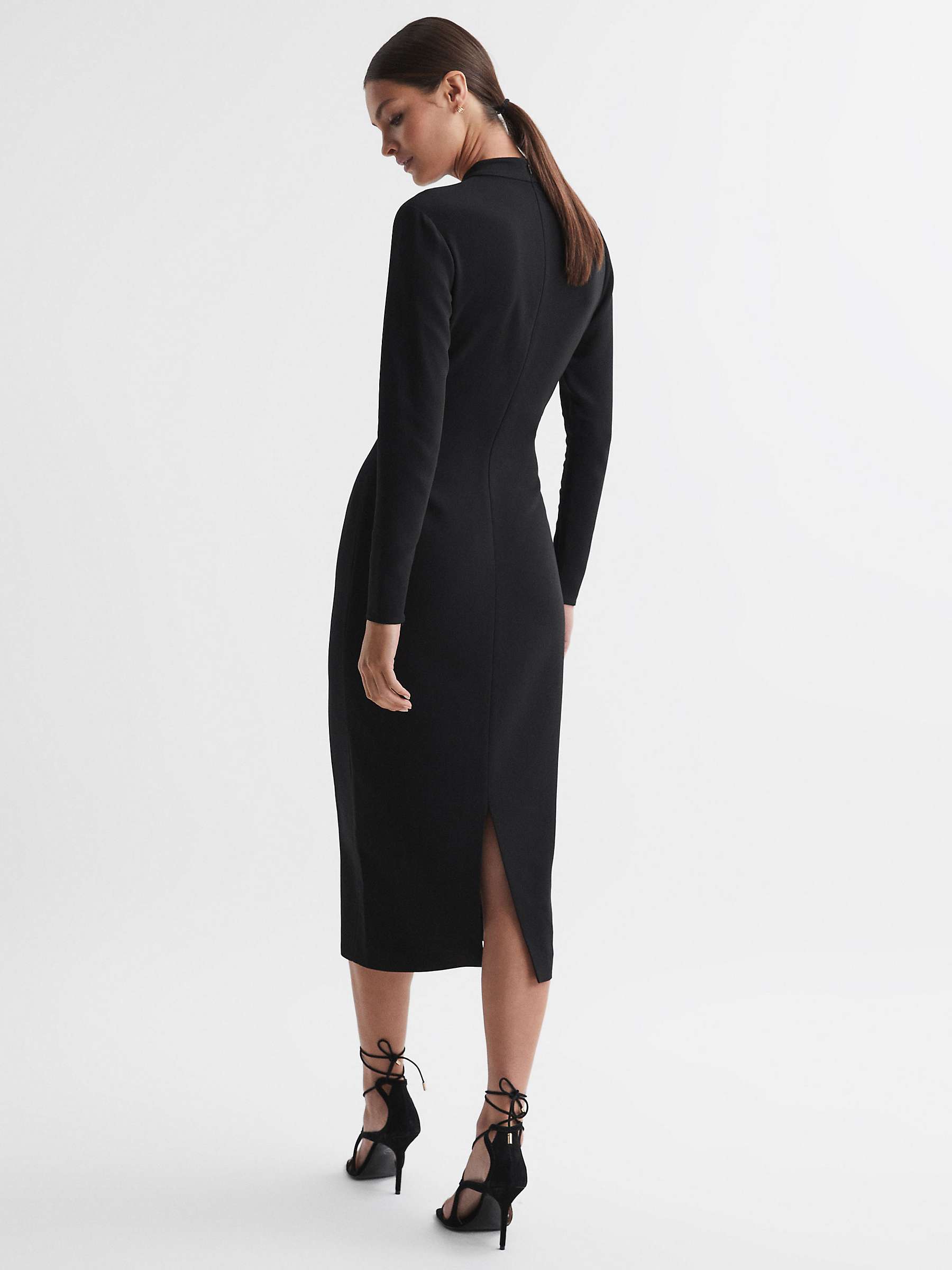Buy Reiss Millie Colour Block Midi Sheath Dress, Black/White Online at johnlewis.com