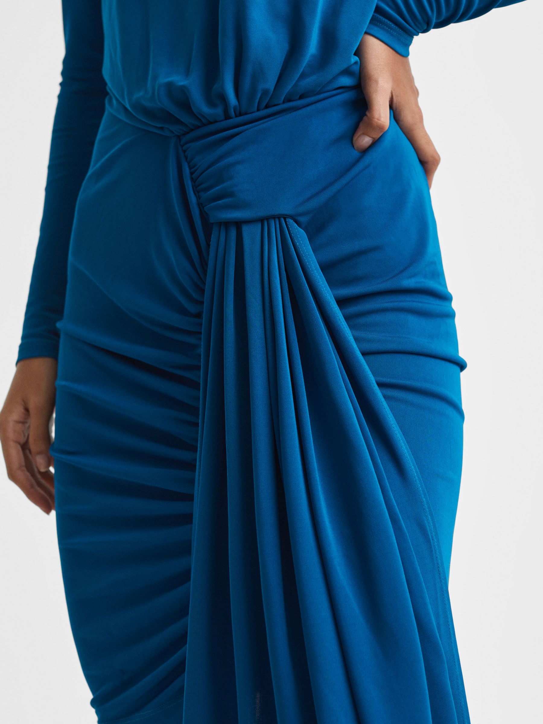 Reiss Isadora Midi Dress, Teal at John Lewis & Partners