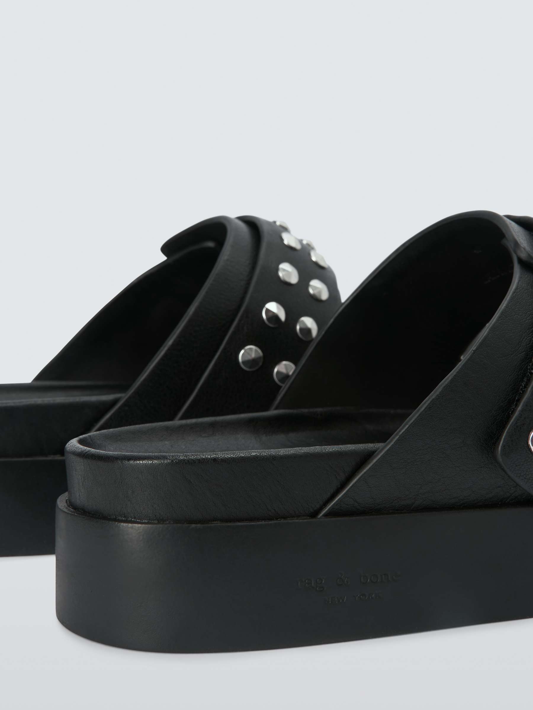 Buy rag & bone Geo Stud Leather Sandals, Black Online at johnlewis.com