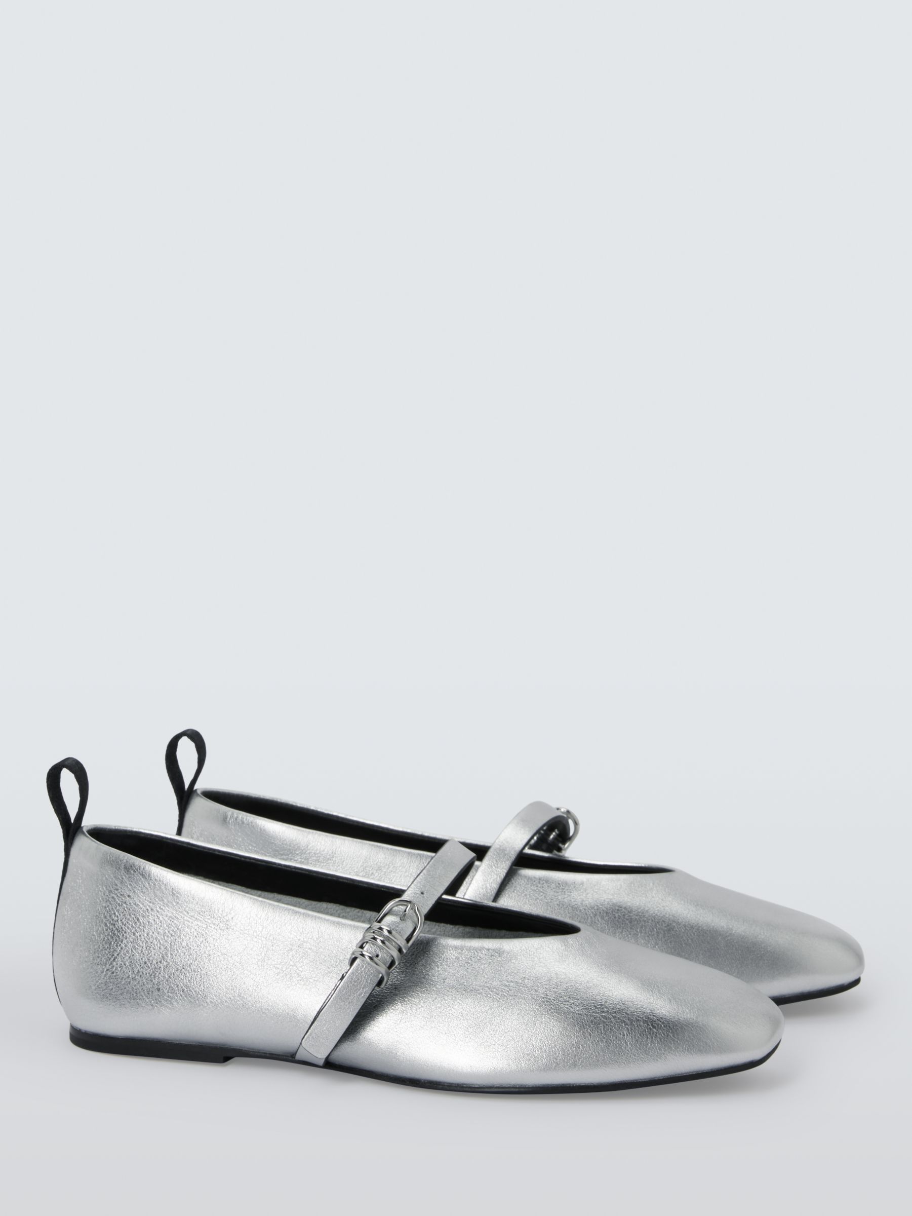 Buy rag & bone Spire Leather Mary Janes Shoes, Silver Online at johnlewis.com