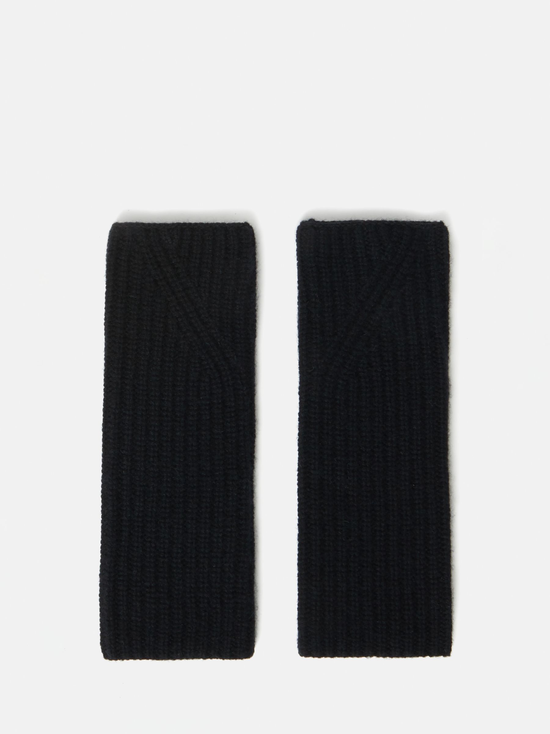Jigsaw Cashmere and Wool Blend Fingerless Gloves, Black £55.00