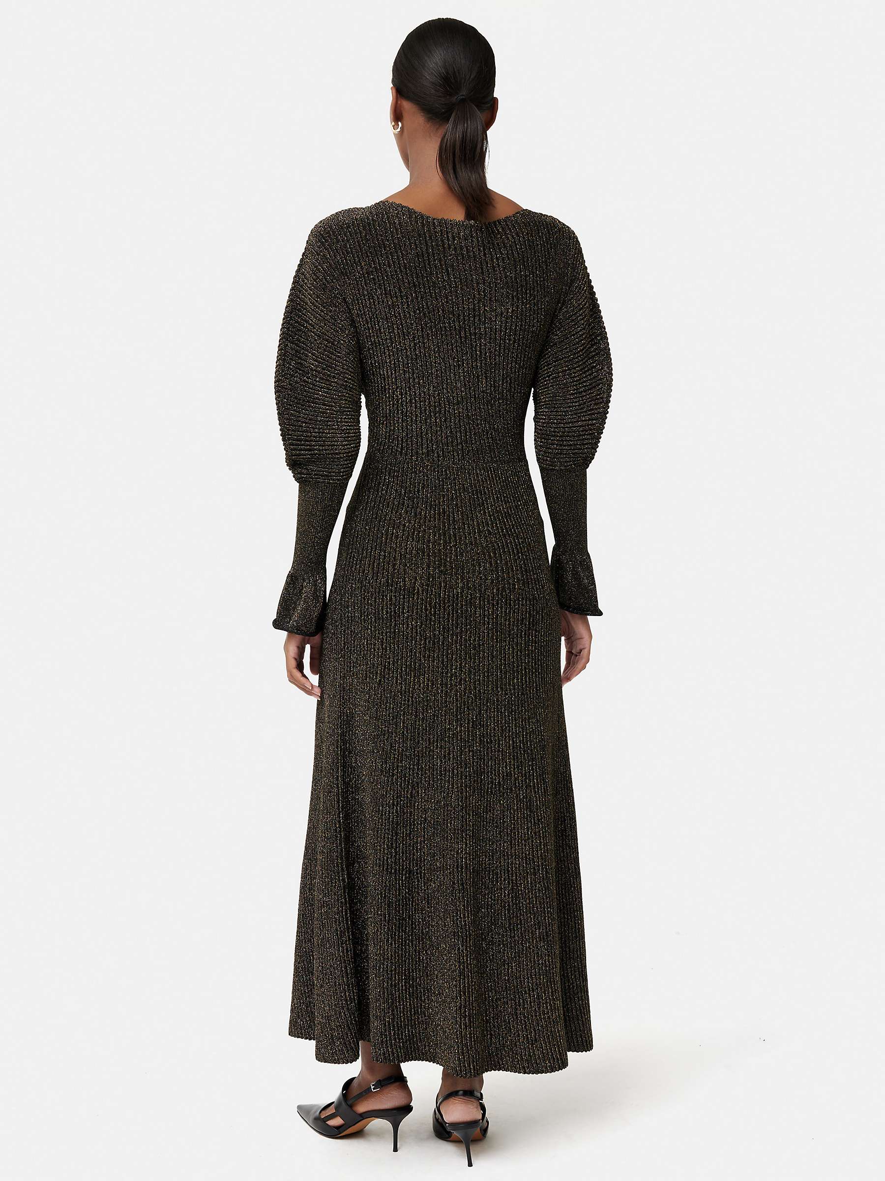 Buy Jigsaw Metallic Knitted Maxi Dress, Gold Online at johnlewis.com
