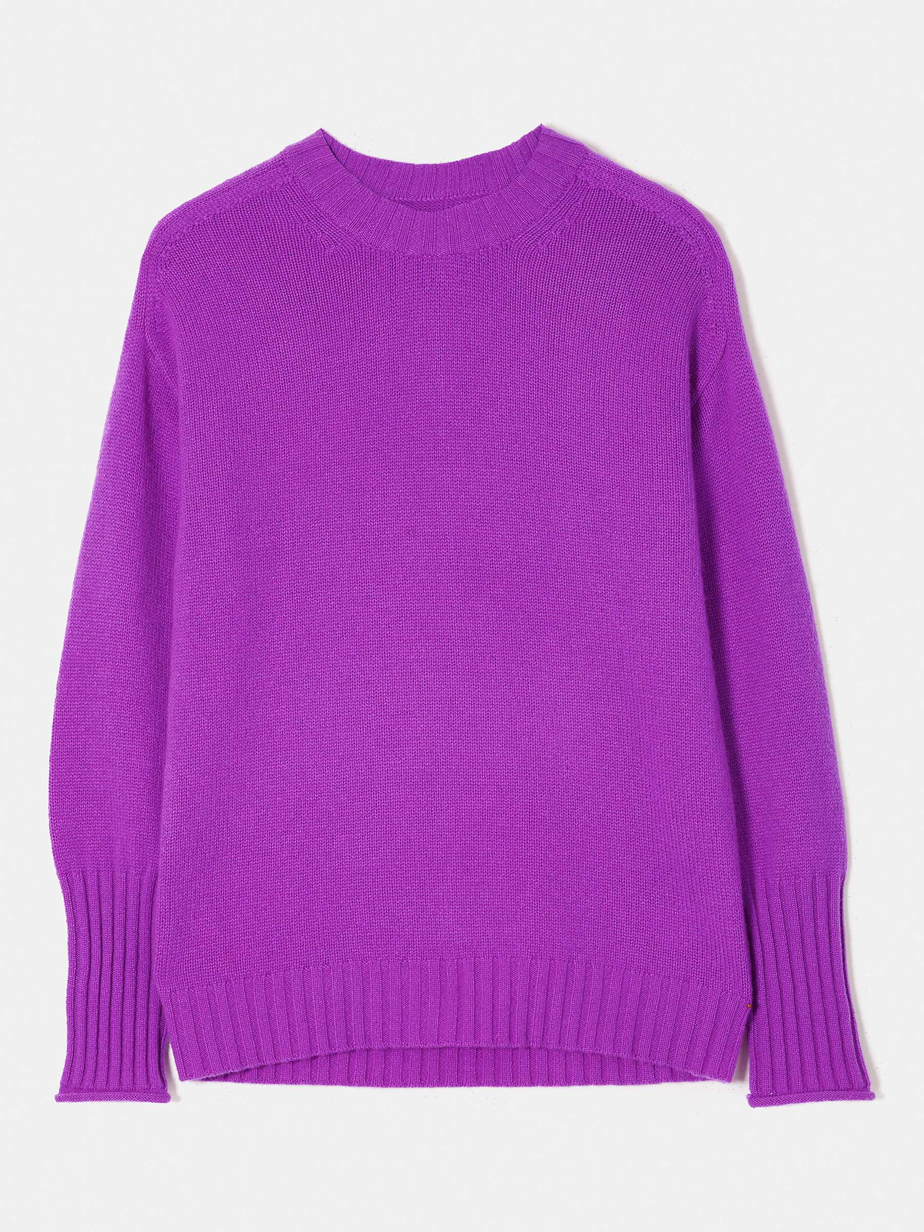 Jigsaw Cashmere Relaxed Crew Jumper, Purple at John Lewis & Partners