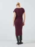 John Lewis Cap Sleeve Dress, Burgundy