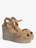 Castañer Blaudell Suede Wedge Platform Espadrille Sandals, Tostado