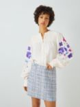 Fabienne Chapot Harry Floral Embroidered Balloon Sleeve Blouse, Cream White