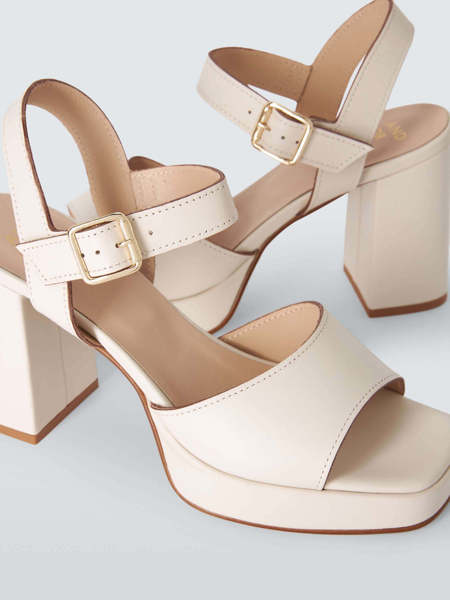 Buy AND/OR Mimie Leather High Heel Platform Sandals, Off White Online at johnlewis.com