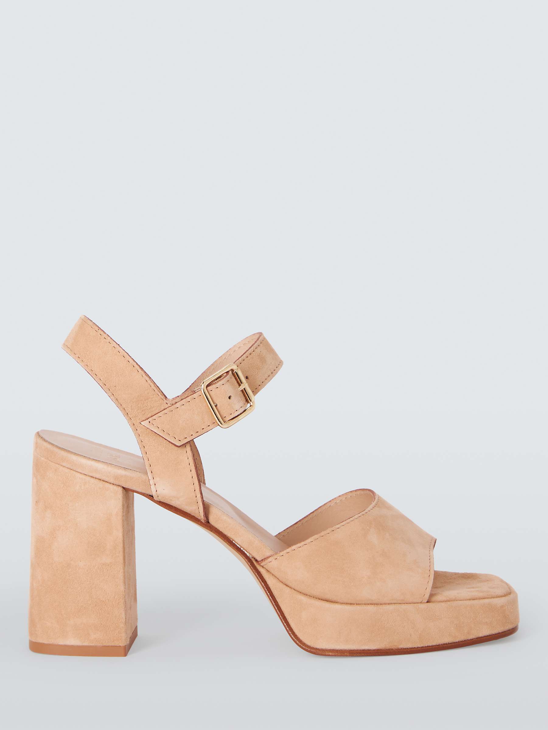Buy AND/OR Mimie Suede High Heel Platform Sandals, Beige Online at johnlewis.com