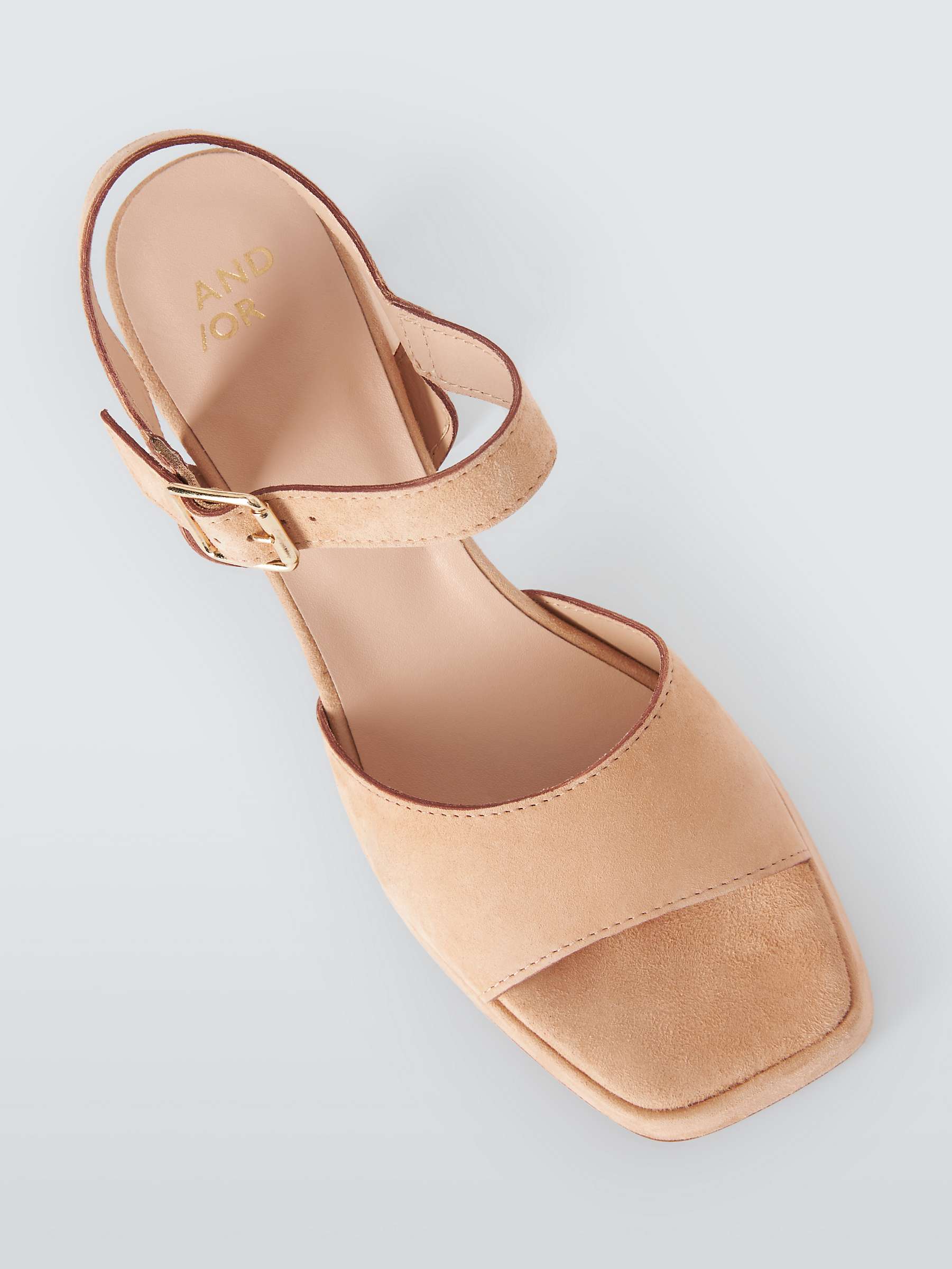 Buy AND/OR Mimie Suede High Heel Platform Sandals, Beige Online at johnlewis.com