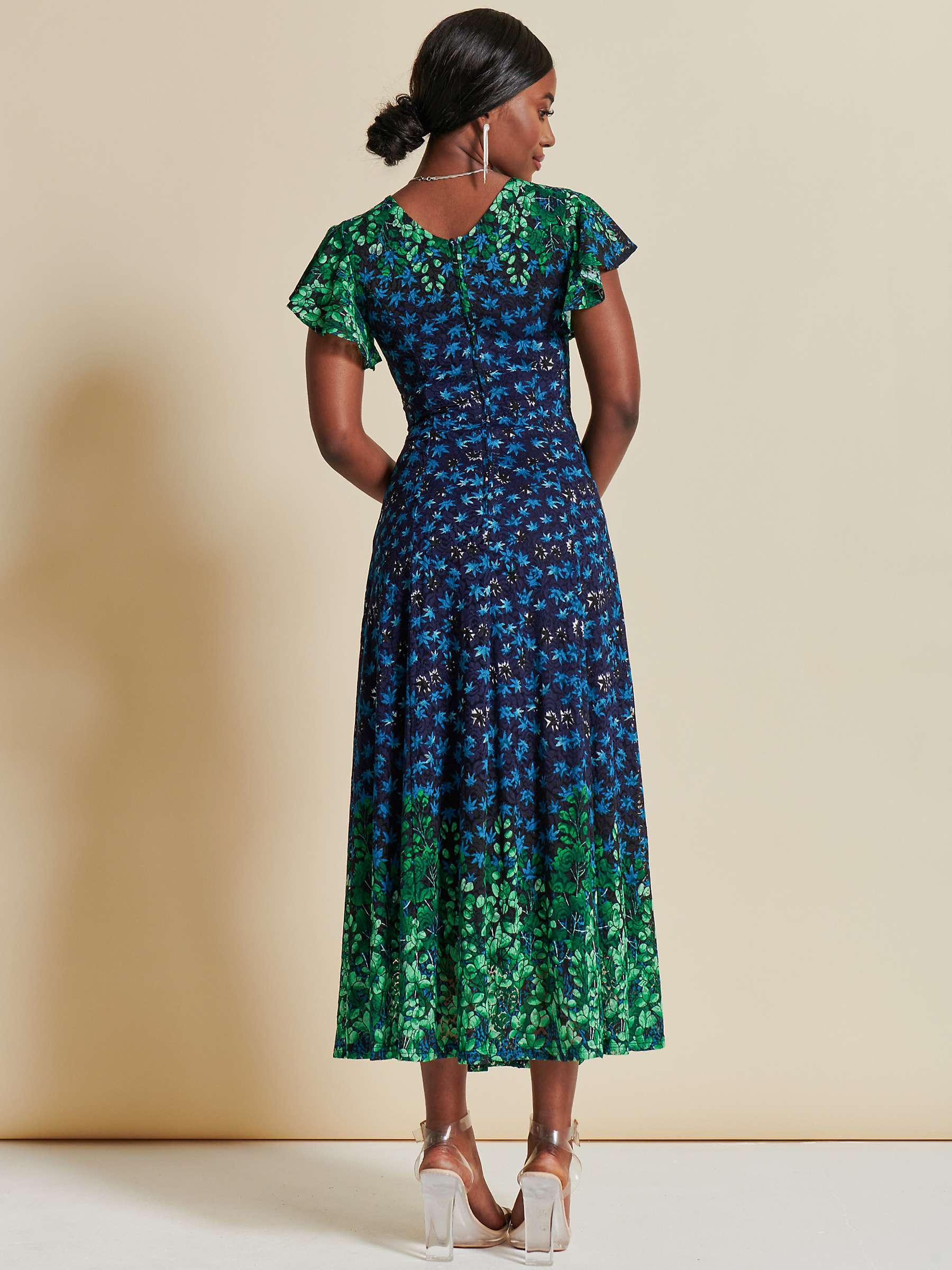 Buy Jolie Moi Floral Mirrored Lace Maxi Dress, Green/Multi Online at johnlewis.com