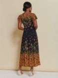 Jolie Moi Fit And Flare Floral Maxi Dress, Orange/Multi