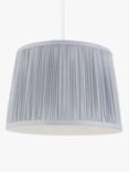 John Lewis Lymington Pleated Silk Tapered Lampshade, Lake Blue