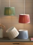 John Lewis Lymington Pleated Silk Tapered Lampshade, Lake Blue