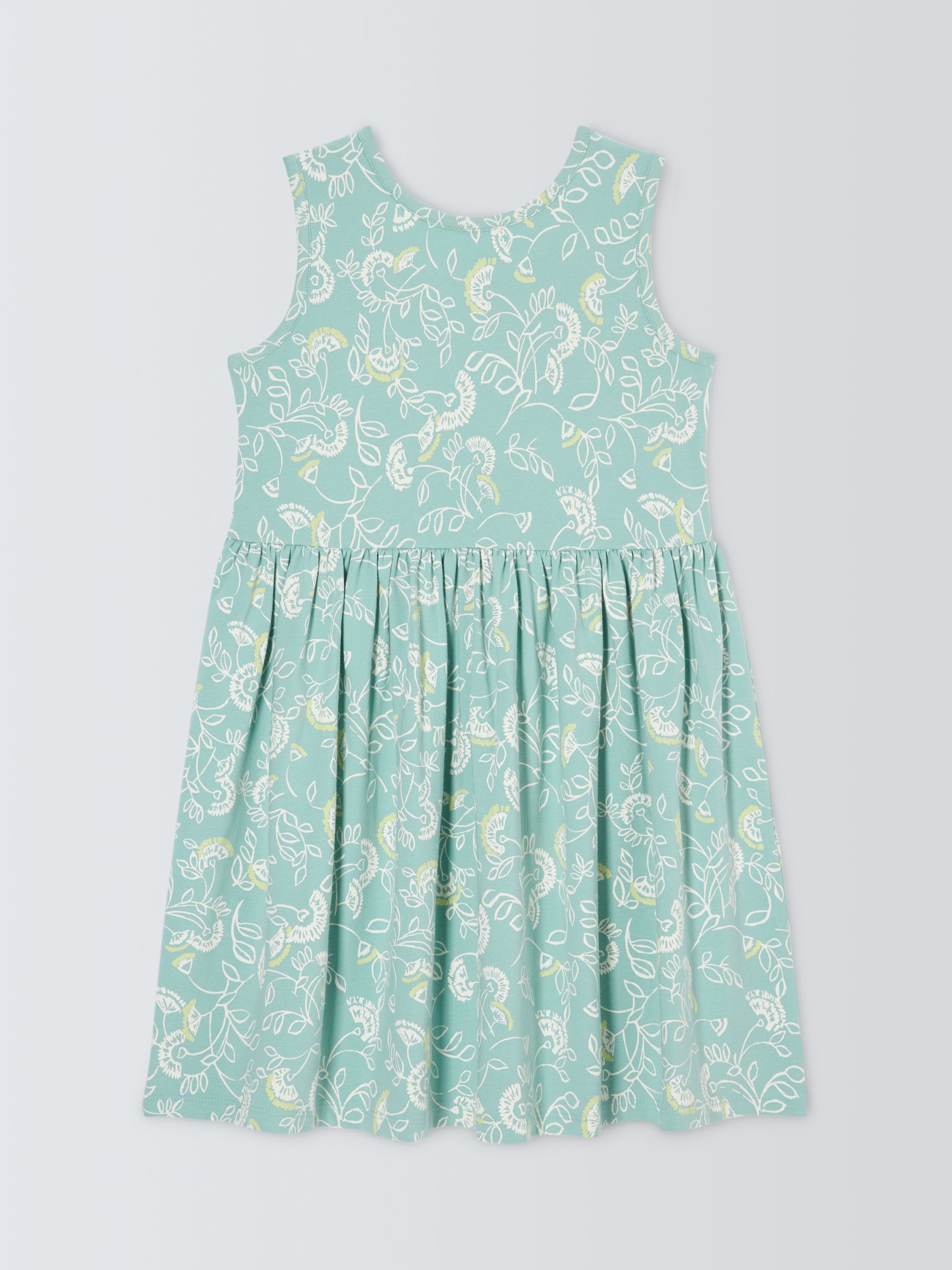 Buy John Lewis Kids' Dandelion Floral Sleeveless Smock Dress, Light Blue Online at johnlewis.com