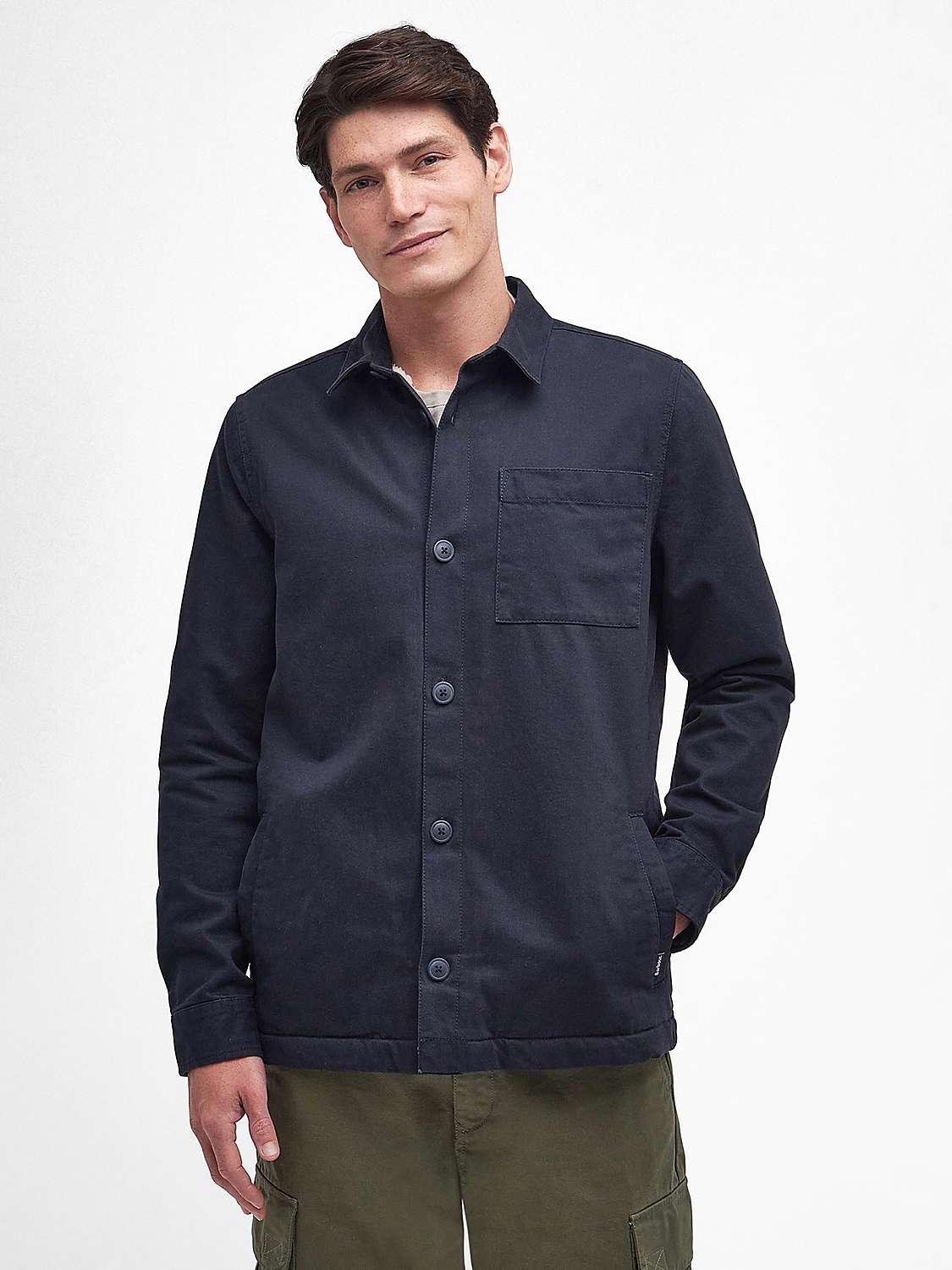 Buy Barbour Casper Overshirt, Navy Online at johnlewis.com