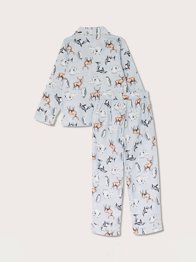 Monsoon Kids' WWF Artic Print Pyjamas, Pale Blue