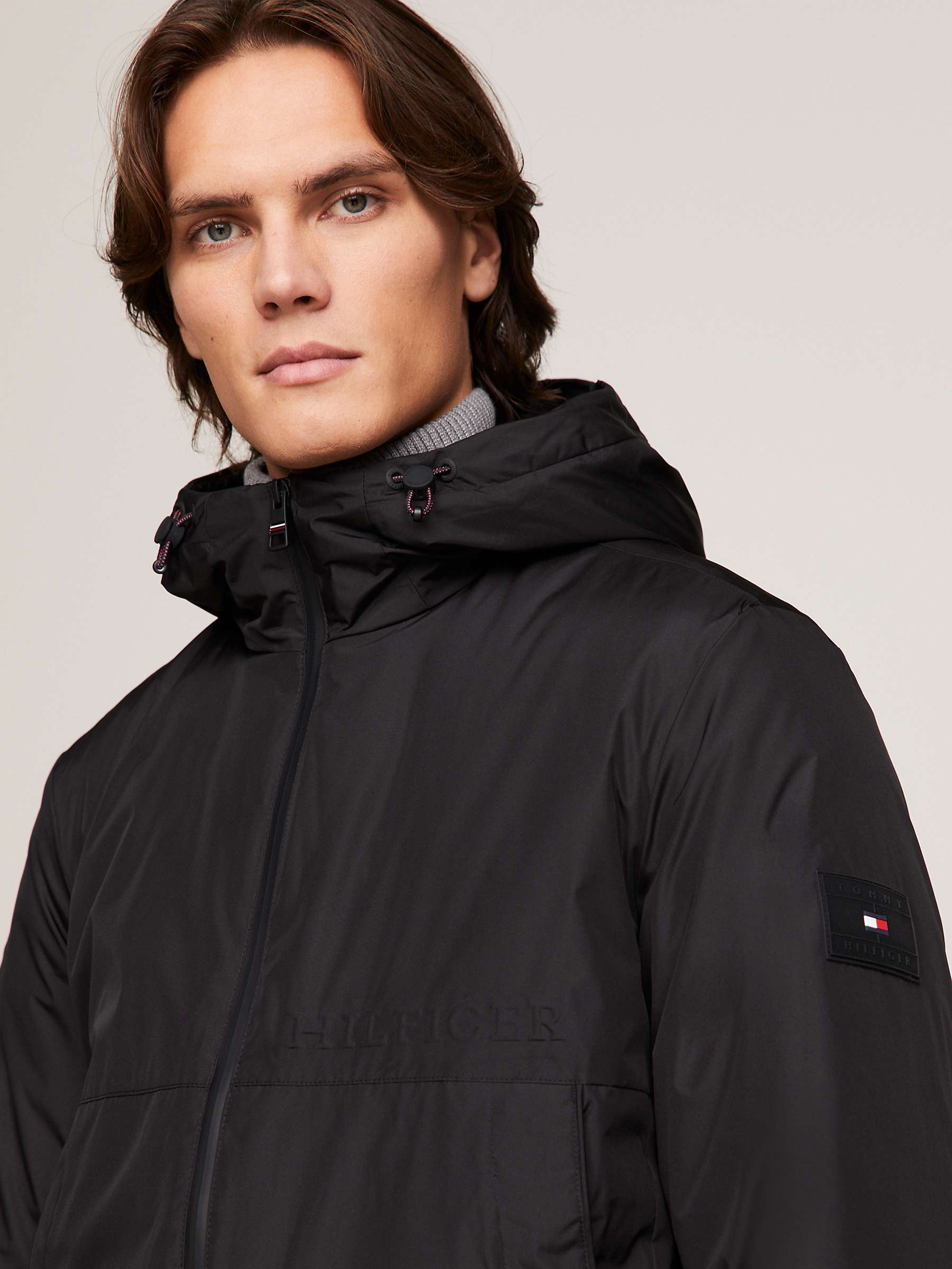 Buy Tommy Hilfiger Portland Hooded Jacket, Black Online at johnlewis.com