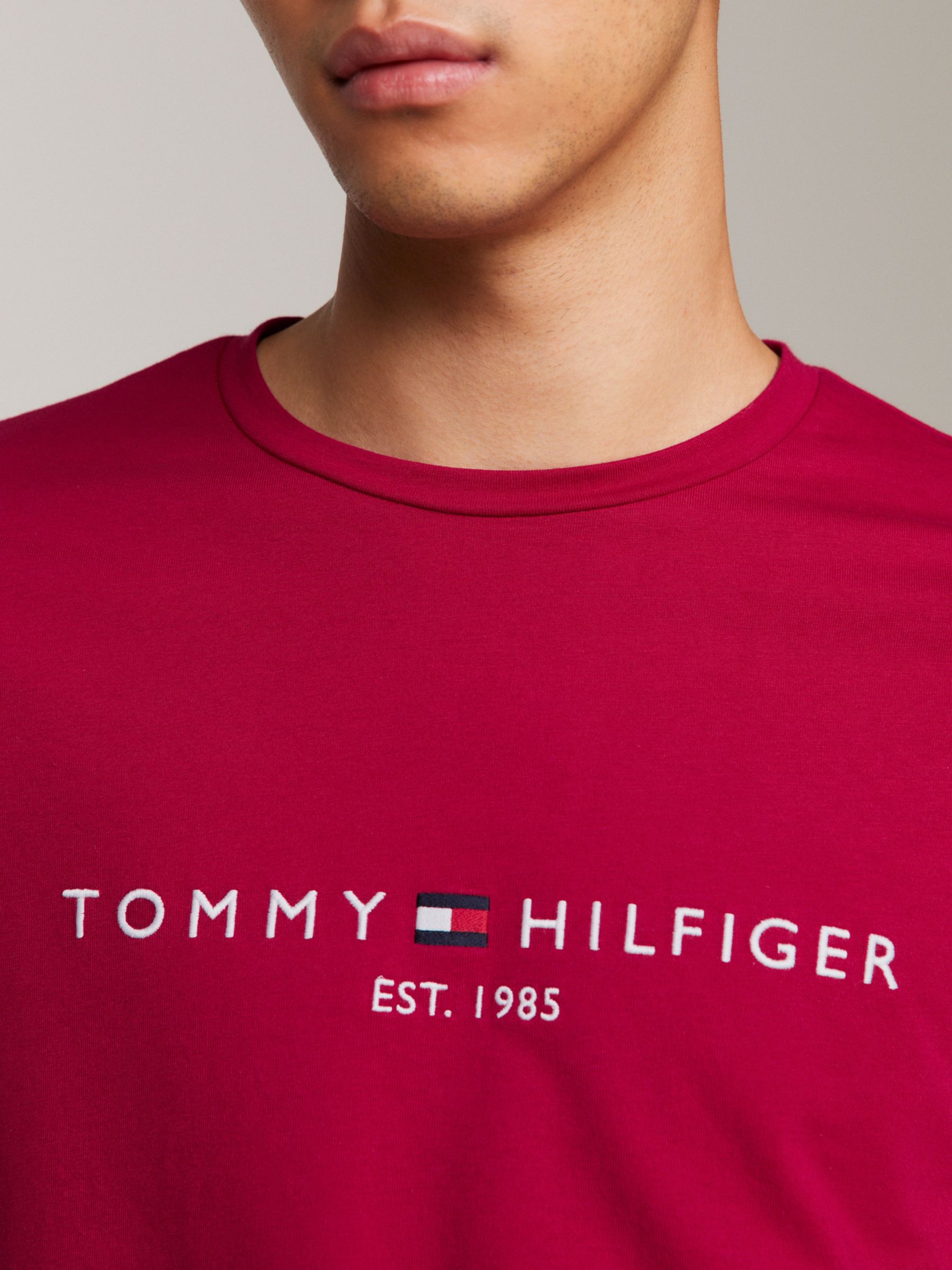 Tommy Hilfiger Tommy Logo T-Shirt, Royal Berry at John Lewis & Partners