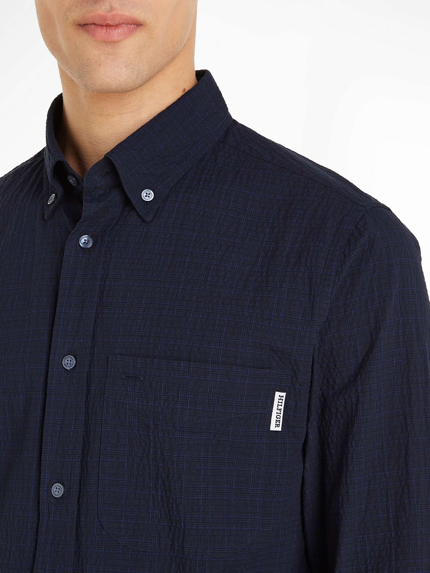 Buy Tommy Hilfiger Textured Long Sleeve Check Shirt, Desert Sky Online at johnlewis.com