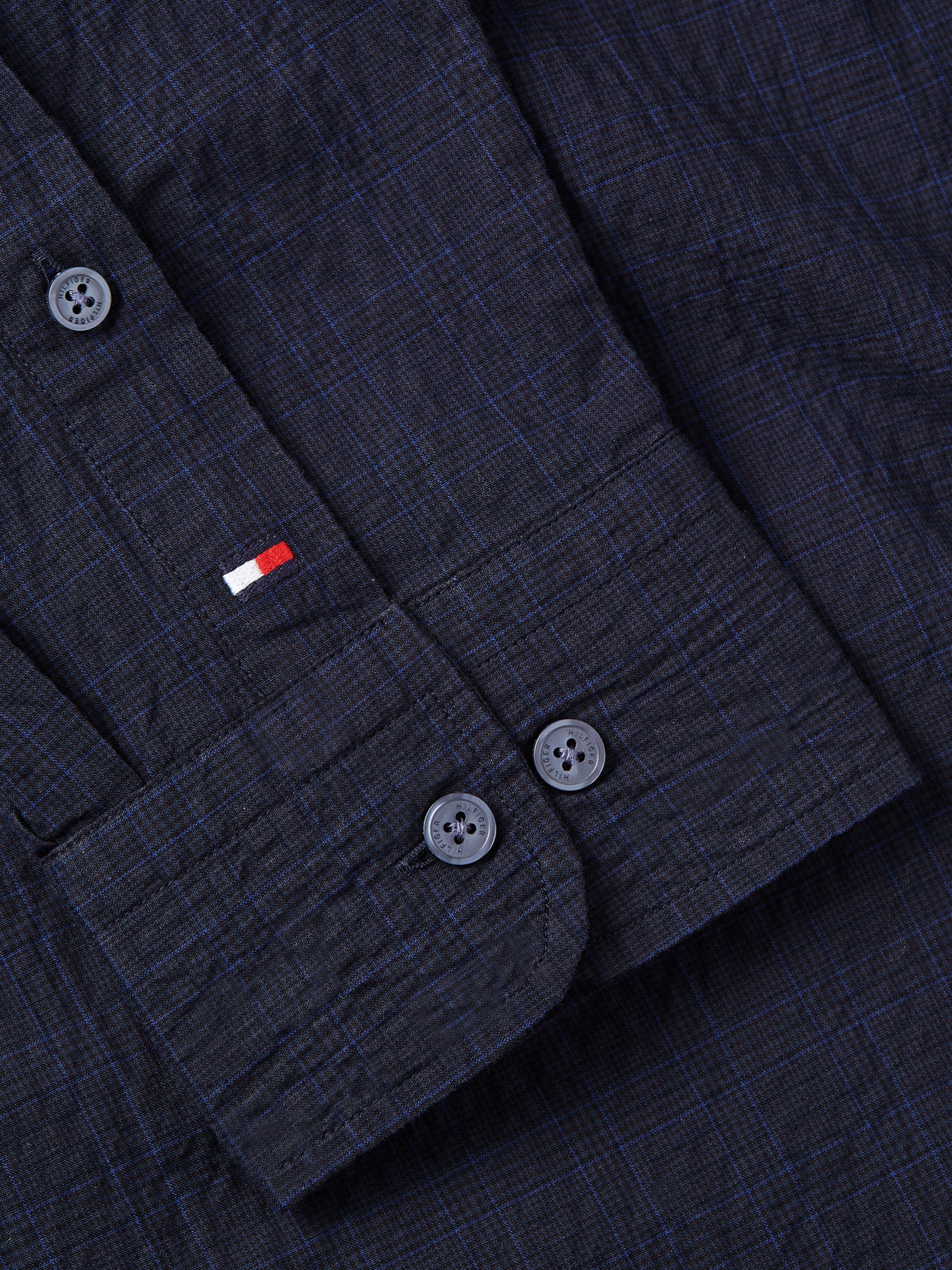 Tommy Hilfiger Textured Long Sleeve Check Shirt, Desert Sky, XXL