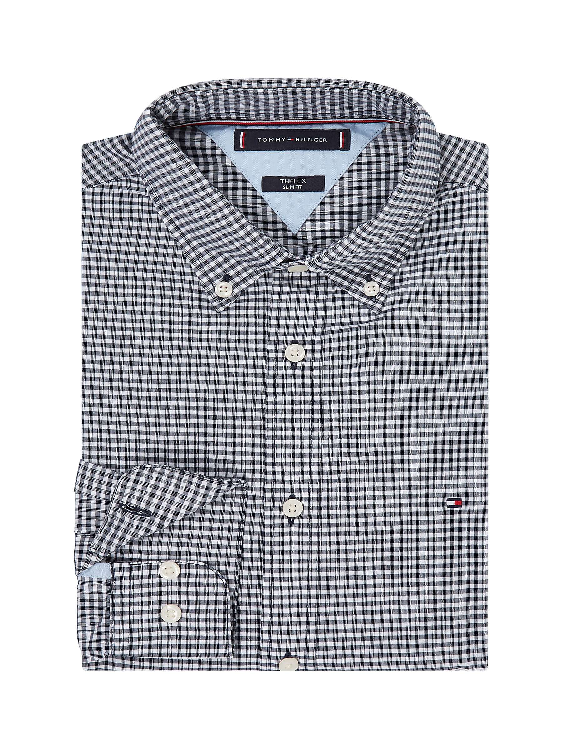 Buy Tommy Hilfiger B&T Textured Gingham Shirt, Navy/White Online at johnlewis.com
